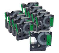 VVHKMSIL 10pk 12mm 45013 Black on White Label Tapes Compatible avec Le gestionnaire d'étiquettes 160 280 210 450 LM160(Black on Green)