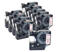 VVHKMSIL 10pk 45013 Étiquette de Bande Compatible avec Les Fabricants d'étiquettes D1 Fonctionne avec des modèles 45013 de Largeur de 12 mm(Red on White)