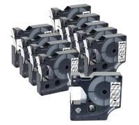 VVHKMSIL 10pk 45013 Étiquette de Bande Compatible avec Les Fabricants d'étiquettes D1 Fonctionne avec des modèles 45013 de Largeur de 12 mm(Black on Clear)