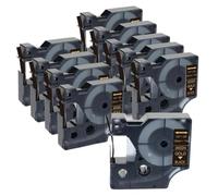 VVHKMSIL 10pk 45013 Étiquette de Bande Compatible avec Les Fabricants d'étiquettes D1 Fonctionne avec des modèles 45013 de Largeur de 12 mm(Gold on Black)