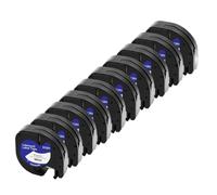 VVHKMSIL 10pk 91201 La Bande d'étiquette Compatible Fonctionne avec LT100H LT100T QX50 L'imprimante d'étiquette s'adapte 91200 12267 91202 91203 Modèles de Bande LT 12 mm(Black on White)
