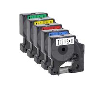 VVHKMSIL 5pcs 45013 12 mm D1 Rouvre Compatible avec LabelManager 160 280 Ribbon d'imprimante d'imprimantes Compatible avec 45010 45016 45018 Modèles(5Mixed Colors)