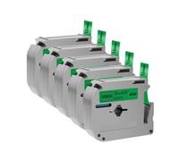 VVHKMSIL 5pcs M-K231 Tapis d'étiquette Compatible 12 mm MK231 MK-131 MK-431 MK-631 Tapis Compatible avec l'imprimante d'étiquette PT-70 PT-80(Black on Green)