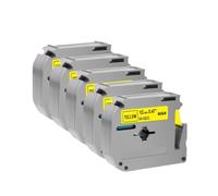 VVHKMSIL 5pcs M-K231 Tapis d'étiquette Compatible 12 mm MK231 MK-131 MK-431 MK-631 Tapis Compatible avec l'imprimante d'étiquette PT-70 PT-80(Black on Yellow)