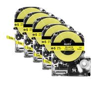 VVHKMSIL 5pcs SU5S Tube Compatible Compatible Compatible avec 3 mm 5 mm Les Bandes d'étiquettes 11 mm fonctionnent avec LW300 LW400 Maker(5mm Yellow)