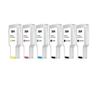 VVHKMSIL 764xl Cartouche d'encre 300 ML Compatible T3500 Imprimante C1Q17A C1Q16A C1Q13A C1Q14A C1Q15A C1Q138A(1 Set)