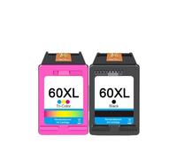 VVHKMSIL Adhésion à Encre Compatible Faux Remfil 60xl Remplacement Compatible avec 60xl DeskJet D2500 D2530 D2545 D2560 F4200 All en Une imprimante(1 Set)