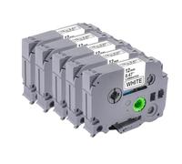 VVHKMSIL Black on White Label Tape 12mm x 8m Compatible avec Les Fournitures d'imprimante PT D210 PT H110 PT D600 PT D400AD Compatible avec Le numéro de pièce Tze 231(5 Pcs)