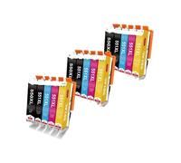 VVHKMSIL Cartouche d'encre Compatible avec PGI550XL CLI551 Compatible avec IP7250 IX6850 MG5550 MG5650 MG6450 MG6650 MX725 MX925(15Pcs)