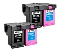 VVHKMSIL CARTRIDE À L'ENK 901XL Compatible Compatible avec OfficeJet 4500 J4580 J4550 J4540 J4680 J4524 J4535 J4585 Remplacement des imprimantes Compatible avec 901 Cartouche(2Black 2Color)