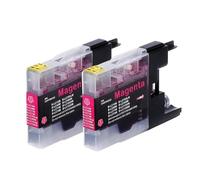 VVHKMSIL Cartridge Encre LC12 40 71 73 75 400 1220 1240 Compatible avec DCP-J525W J725DW MFC-J430W J625DW J6510 J6710 J6910 J825 J5910DW Imprimeurs 2PCS(Magenta)