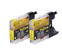 VVHKMSIL Cartridge Encre LC12 40 71 73 75 400 1220 1240 Compatible avec DCP-J525W J725DW MFC-J430W J625DW J6510 J6710 J6910 J825 J5910DW Imprimeurs 2PCS(Yellow)