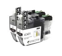 VVHKMSIL Compatible LC421XL LC421 421XL CARTRIDE À L'ENK Fonctionne avec DCP-J1050DW MFC-J1010DW DCP-J1140DW(2pcs Black)