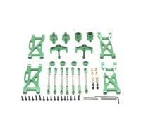 VVHKMSIL Jeu de Bras oscillants de Tasse de Direction de biellette de Direction en métal de 7 pièces pour Les modèles de Voiture 1/10 RC 104001 104002(Green)