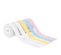 VVHKMSIL Paper d'étiquette Continue de 5pcs 15 mm x7m Compatible avec P12 P15 D30 Q30 Imprimante d'étiquette imperméable imprimante Thermique d'auto-adhésif(5 Color)