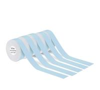 VVHKMSIL Paper d'étiquette Continue de 5pcs 15 mm x7m Compatible avec P12 P15 D30 Q30 Imprimante d'étiquette imperméable imprimante Thermique d'auto-adhésif(Blue)