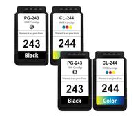 VVHKMSIL PG243XL REMANSAGUSÉ CARTRIDE À L'ENK Compatible À L'ENK Compatible avec PG243 CL244 Compatible avec MG2924 MG2420 MG2520 MG2555(2Black 2Color)