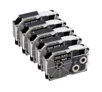 VVHKMSIL Rassette d'étiquette de 12 mm Compatible Compatible avec XR-12yw adapté Compatible avec KL-60 KL-120 KL-100 Maker de Remplacement du Fabricant de marqueurs de Bande de 5(White on Black)