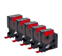 VVHKMSIL Ribbons d'étiquette compatibles Black on White Remplacement Compatible avec LM160 45013 D210 D1 Maker Labed 12mm 5pk 10pk 280(Black on Red)