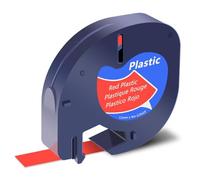 VVHKMSIL Ruban d'étiquette de 12 mm Noir sur Blanc (10 Pack) Compatible avec l'imprimante d'étiquette LT-100H(Black on Red)