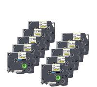 VVHKMSIL Ruban Imprimante du Tube Thermique du Ruban HSE231 HSE211 HSE221 Compatible avec Les imprimantes E500 E550W Ruban de Ruban d'imprimante Universel(10PK Black on Yellow)