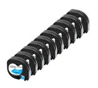 VVHKMSIL Tape 10pk 12 mm LT Compatible avec Le Fabricant d'étiquettes LT100H LT100T Fonctionne avec Le 91201 91331 12267 91200 91202(Black on Blue)