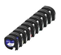 VVHKMSIL Tape 10pk 12 mm LT Compatible avec Le Fabricant d'étiquettes LT100H LT100T Fonctionne avec Le 91201 91331 12267 91200 91202(5Mixed Colors)
