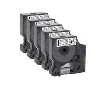 VVHKMSIL Tape D1 12 mm 45013 43613 40913 45010 45018 Rise DE LA ÉQUIPE Compatible 5PK Compatible avec LabelManager 160 280 et Fabricants d'étiquettes similaires(Black on Clear)