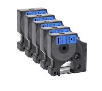 VVHKMSIL Tape D1 12 mm 5pk 45013 45010 45018 45021 45024 Étiquettes compatibles avec LabelManager 280 160 210D et Makers d'étiquettes similaires(Black on Blue)