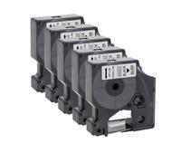 VVHKMSIL Tape D1 12 mm 5pk 45013 Compatible avec LabelManager 160 280 Les imprimantes fonctionnent avec D1 45010 45018(Black on Silver)