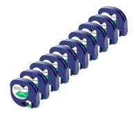VVHKMSIL Tape LT 12 mm Compatible avec l'imprimante LT100H Label Fonctionne avec Le 91201 91331 91221 12267 91202 91200 Tapes d'étiquette 10pk(Black on Green)