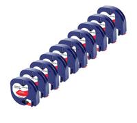 VVHKMSIL Tape LT 12 mm Compatible avec l'imprimante LT100H Label Fonctionne avec Le 91201 91331 91221 12267 91202 91200 Tapes d'étiquette 10pk(Black on Red)