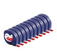 VVHKMSIL Tapes d'étiquette de 12 mm 10pk compatibles avec LT 91201 12267 91200 91202 91203 91204 91205 Compatible avec l'étiquetage de la Machine LT100H(Black on Red)