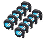 VVHKMSIL Tapes d'étiquette en Plastique compatibles 10pk 12 mmx4m Compatible avec LT-100H LT-100T XR Fonctionne avec 91201 91202 12267 91200 91203 91204 91205(Paper White)