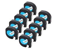 VVHKMSIL Tapes d'étiquette en Plastique compatibles 10pk 12 mmx4m Compatible avec LT-100H LT-100T XR Fonctionne avec 91201 91202 12267 91200 91203 91204 91205(Black on White)