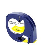 VVHKMSIL Tapis d'étiquette Compatible 10pcs 91201 12267 91200 91202 91203 91204 91205 Compatible avec LT-100H(Black on Yellow)