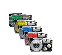 VVHKMSIL Tapis d'étiquette Compatible 18 mm 5pk 10pk Compatible avec Le Ruban de Remplacement des Couleurs Mixtes d'imprimante XR-18W(5PK Mixed Color)