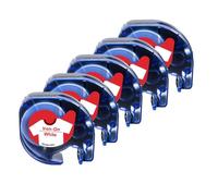 VVHKMSIL Tapis LT de 5pcs 12 mm 18769 Compatible avec l'imprimante LT100H Label Works with 18679 18773 18777 Fabric Iron on Label Tape(Red on White)