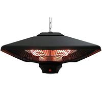 VVHUDA Chauffage de terrasse extérieur suspendu au plafond en aluminium halogène Chauffage électrique LED Chauffage de terrasse avec télécommande Petit cadeau