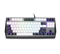 VVHUDA Clavier mécanique, Clavier de Jeu rétroéclairé USB RVB à 87 Touches, Clavier Filaire Portable en Alliage d'aluminium Durable, pour Ordinateurs PC Gamer Small Gift