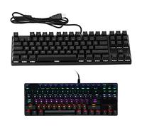 VVHUDA Clavier mécanique de Jeu, 87 Touches filaires RVB rétroéclairé USB Compact Portable Durable Clavier Ergonomique, pour Windows Ordinateur Portable PC Ordinateur Gamer Small Gift