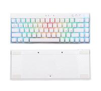VVHUDA Clavier mécanique, rétroéclairage Dynamique RVB 68 Touches, Trois Modes 1800 mAh Batterie N Key Rollover, Clavier de Jeu mécanique Blanc, pour Gamer (axe Vert) Small Gift