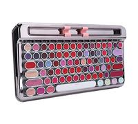 VVHUDA Claviers d'ordinateur colorés Bluetooth, Clavier mécanique sans Fil Portable 76 Touches rétro Clavier Punk de Machine à écrire avec Support de Type Fente pour Carte (Argent coloré) Small Gift