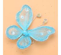 Vvikizy 24pcs Mesh Papillons, Paillette de Fil de Fil de Bricolage Décoration de Mariage, avec Plusieurs Couleurs, pour Le Festival de Fête à la Maison Décor de Porte Murale (Bleu)