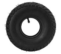 Vvikizy 4.10 3.50 4 Pneu et Chambre à Air, Chambre à Air en Caoutchouc Butyle épais avec Valve Coudée, Absorption des Chocs et Résistance, pour Tondeuses à Gazon, Diables, Chariots,