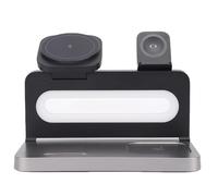 Vvikizy 4 en 1 Station de Charge sans Fil Magnétique 15W Charger Rapide pour Téléphones Smartwatch Earbuds avec Une Lumière Nocturne D'aimant Adaptatif à 360 ° et Multi-protéctions