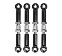 Vvikizy 4 Pièces Biellette de Direction Réglable en Alliage D'aluminium et Fer RC de Haute Précision pour Voiture FMS 1/24 FCX24 RC, Tige de Traction Avant RC (Noir)