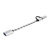 Vvikizy Adaptateur de Câblage de Transfert OTG de Type C 2 en 1, Connecteur USB3.0 Compact et Portable pour Téléphones et Tablettes, Or, 2 Unités (Gris)