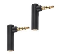 Vvikizy Adaptateur fréquence du Son à Angle Droit de 3,5 Mm, 2pcs Mâle à Extension Féminin pour Téléphones Mobiles, Tablettes, Ordinateurs Portables, Caméras, Mp3 / 4, Radios de Voiture
