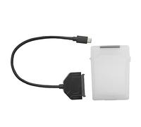 Vvikizy Adaptateur Type-C USB 3.0 Transfert de Données Haute Vitesse 10 Gbit/s pour Disque Dur/SSD 2,5 Pouces dans Un Boîtier de Protection Noir 1 unité (Blanche)